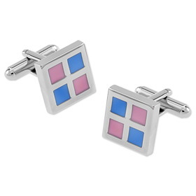 Window Pane Cufflink by Enrico Pardini -  Silver Rhodium