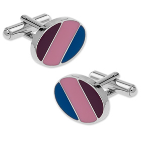 Cheap Cufflinks - Diagonal Stripes By Enrico Pardini Silver Rhodium Cufflinks