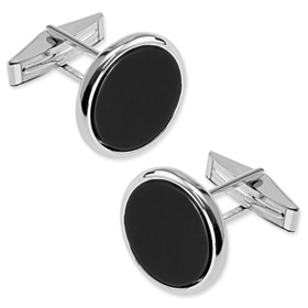 Onyx Cufflinks - Sterling And Gen Onyx By Competition Silver Sterling Silver Cufflinks