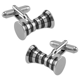 Silver Cufflinks - Hourglass Tramps By Principessa Silver Silver Plated Cufflinks