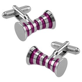Silver Cufflinks - Hourglass Tramps By Principessa Silver Silver Plated Cufflinks