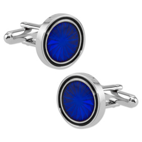 Anti-R Blue Cufflink by Principessa - Blue Metal Anti-R Blue Cufflink by Principessa - Blue Metal