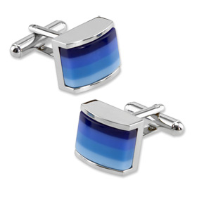 Cheap Cufflinks - Catseye Split Tone By Principessa Silver Silver Plated Cufflinks