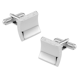 Square Warp Cufflink by Principessa -  Silver Silver plated
