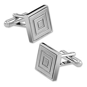 Within Squares Cufflink by Principessa -  Silver Silver plated