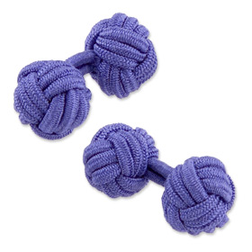 Purple Silk Knot Cufflink Set Cufflink by Principessa -  Purple Silk