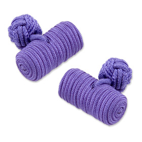 Purple Silk Log Cufflink Set Cufflink by Principessa -  Purple Silk