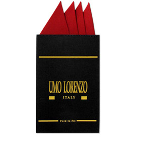 Solid Burgundy insert Hanky Card by Umo Lorenzo -  Burgundy Silk