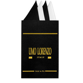 Black and White insert Hanky Card by Umo Lorenzo -  Black Silk