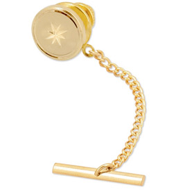 Round with Center Star by Competition gold metal tie tacks