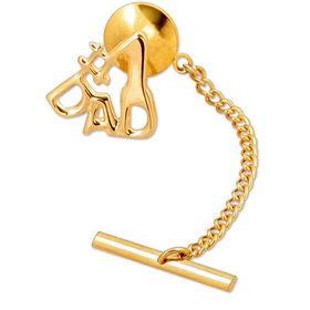 Number 1 Dad by Competition gold metal tie tacks