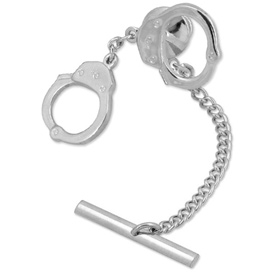 Handcuffs by Competition silver metal tie tacks