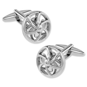 Moving Fans Cufflink by Enrico Pardini -  Silver Rhodium