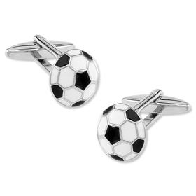 Soccer Balls Cufflink by Enrico Pardini -  Silver Rhodium