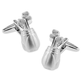 Golf Clubs in Bag by Enrico Pardini silver rhodium cufflinks