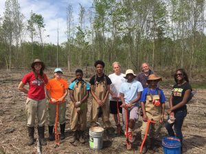 Volunteers at an event in May. (Photo Credit: Maryland Coastal Bays Program)