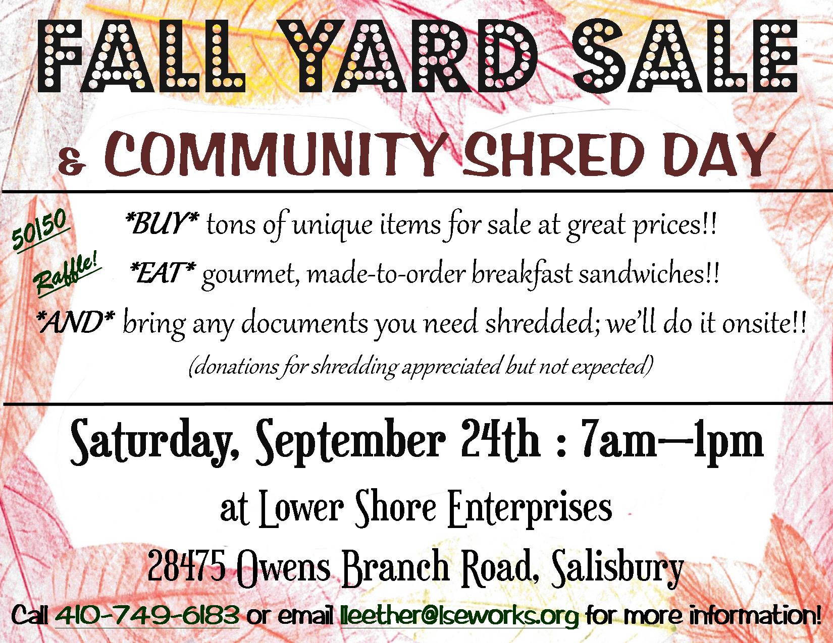 LSE's Fall Yard Sale DelmarvaLife