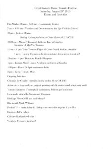 Schedule of Events