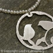 Love Bird Pendant on Pearl Necklace