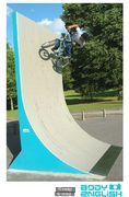 Jamie on the new vert wall at St.georges skatepark, Bristol