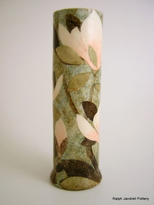 Large cylinder vase- Magnolia design