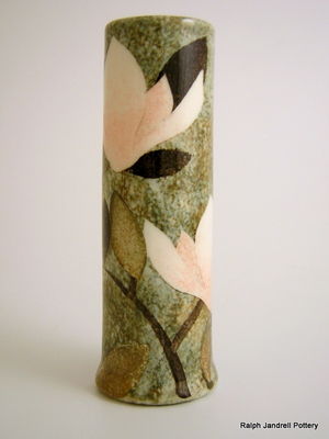Small cylinder vase- Magnolia design