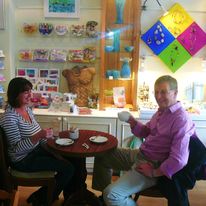 Tea in the open art cafe