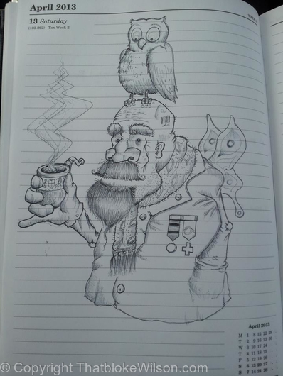 God of Wisdom - Biro sketch