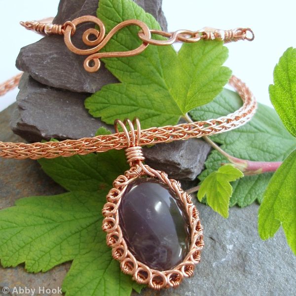 Amethyst Circles Reversible bezel necklace