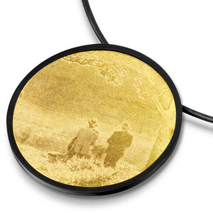 Large countryside necklace, oxidized silver and gold plate