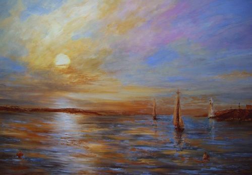 Lighthouse Sunset SOLD!