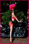 Flamingo girl on Honda VTX 1800