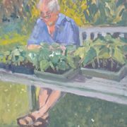 The Gardener Reading a Newspaper