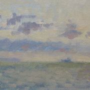 Late Autumn Sunrise with Ship the Offing