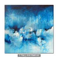 Strata18 Large Blue Abstract Painting