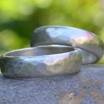 Handmade silver wedding rings