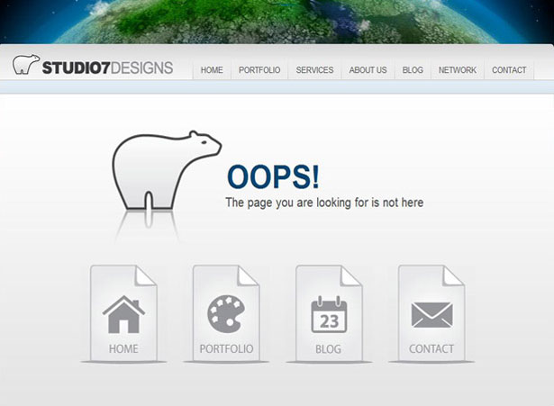 Cool error 404 page design