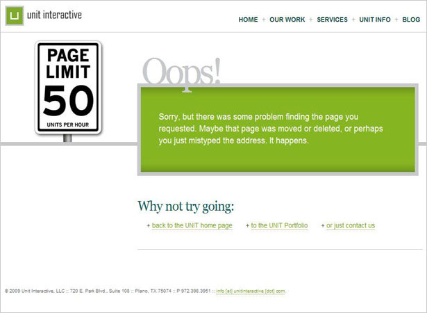 Cool error 404 page design