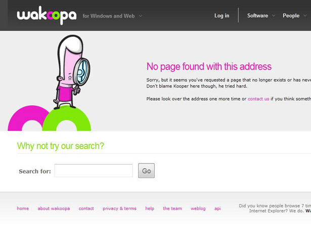 Cool error 404 page design