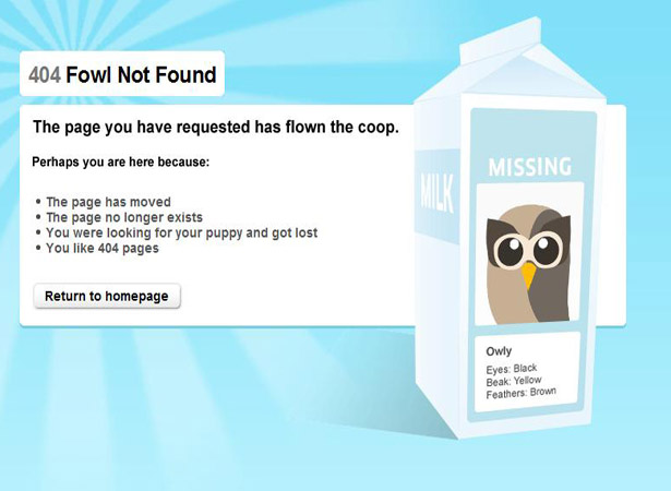 Cool error 404 page design