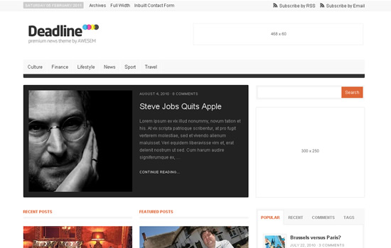 Deadline - Premium WordPress News / Magazine Theme Deadline - Premium WordPress News / Magazine Theme