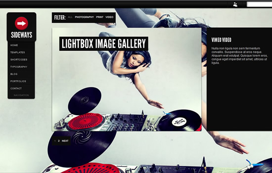 Sideways Portfolio Website WordPress Theme Sideways Portfolio Website WordPress Theme
