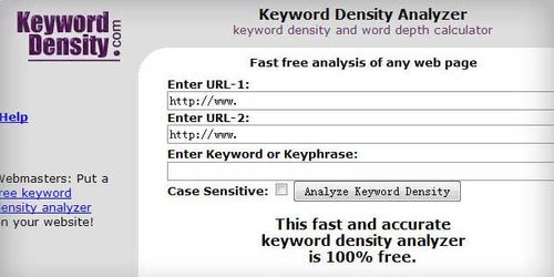 Keyworddensity - Keyword Density Analyzer Tool