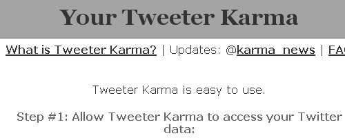 Your Tweeter Karma Your Tweeter Karma