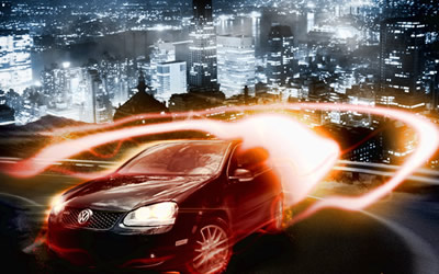 Create a Dramatic Car Speeding Scene Create a Dramatic Car Speeding Scene