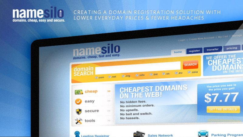 Namsilo Black Friday Deals, $6.99 for New .COM Registration, $7.55 for Transfer