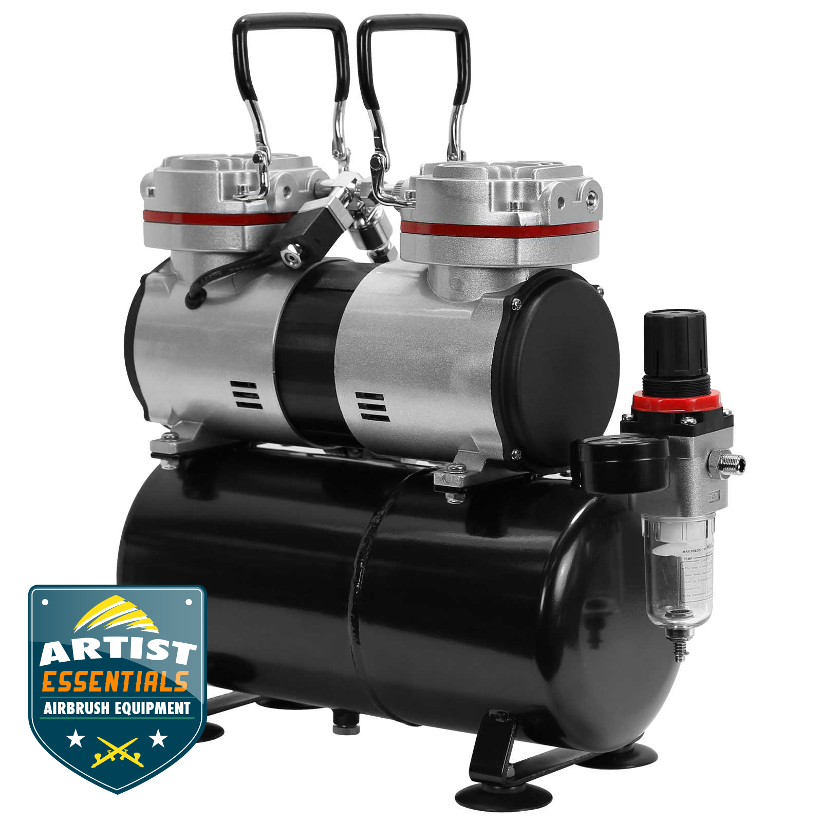 Twin Piston Airbrush Compressor with Tank 1/3 HP eBay