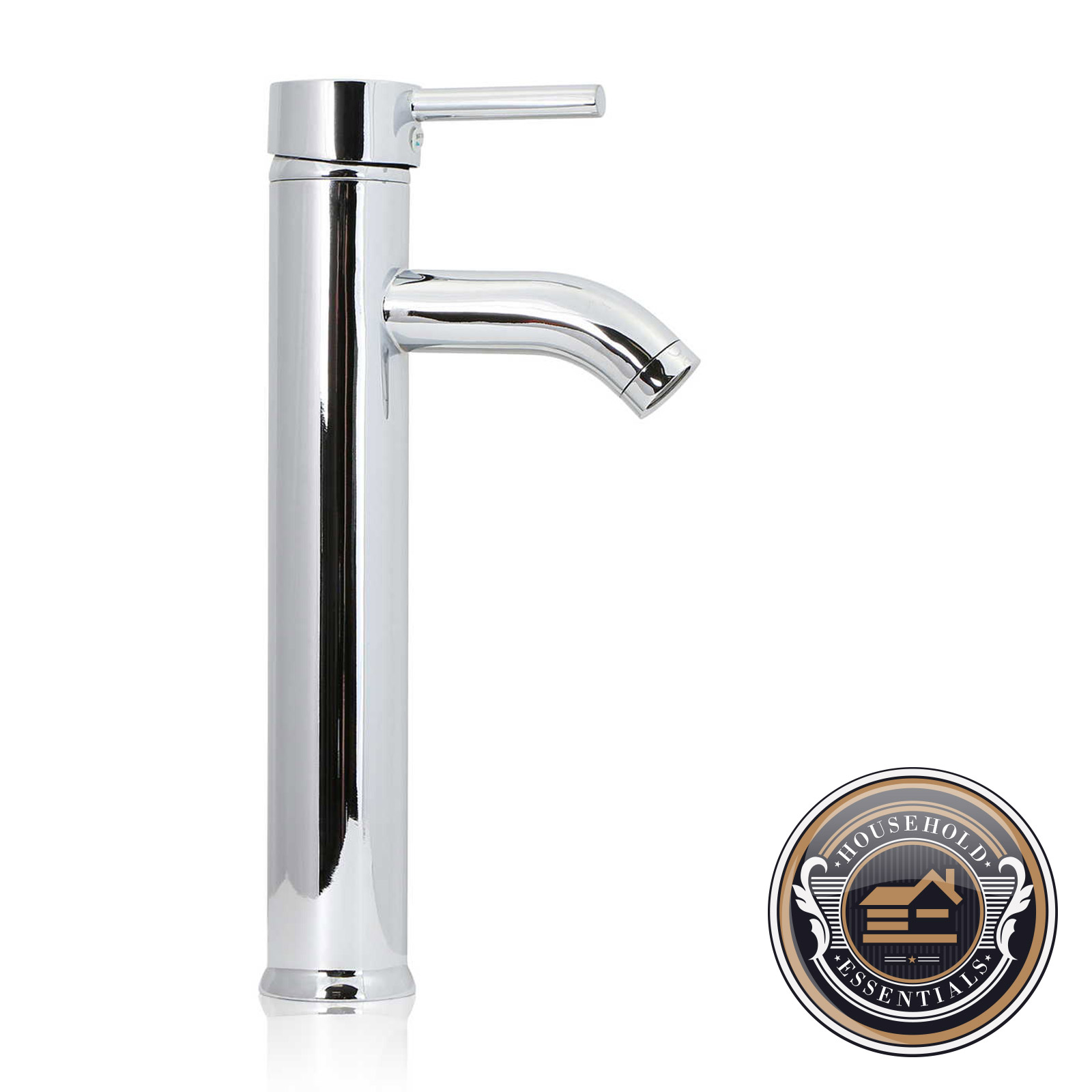 Vessel Sink Faucet Tall Waterfall Single Handle Basin Mixer Tap W/Pop Up Drain