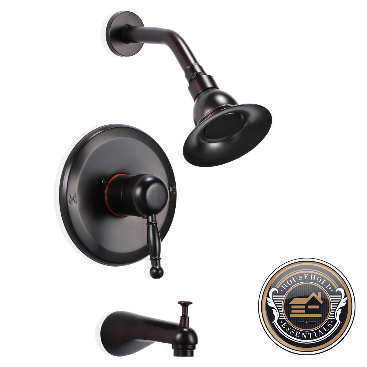 Rainfall Shower Faucet Showerhead Diverter Valve and Tub Spout