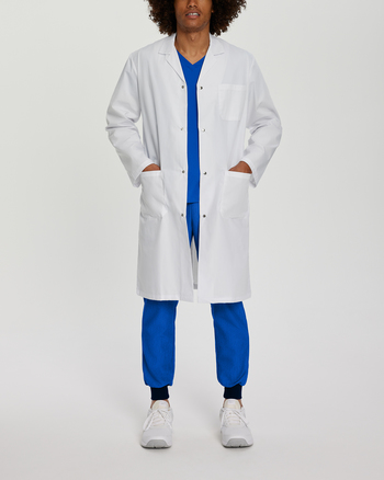 Photo of White Cross Scrubs Labcoat With Patch Pockets Color White Main View